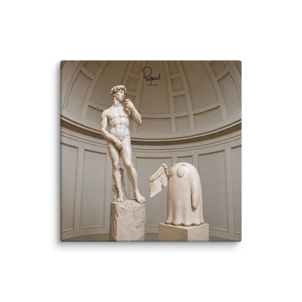 Digital print canvas "Whity" Ghost & Michelangelo Buonarroti's David