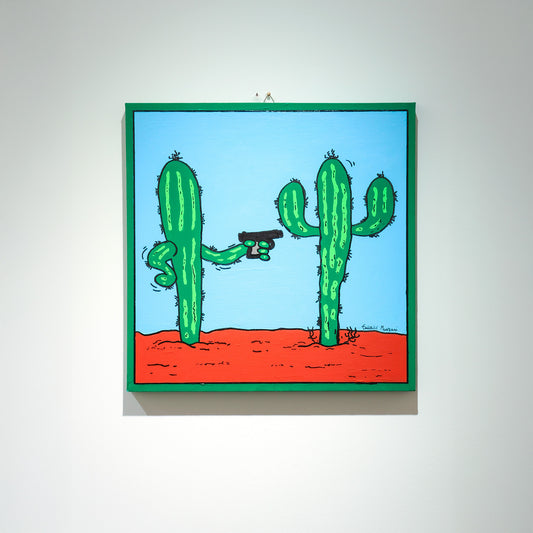 Quadro dipinto a mano Carlitos El Cactus
