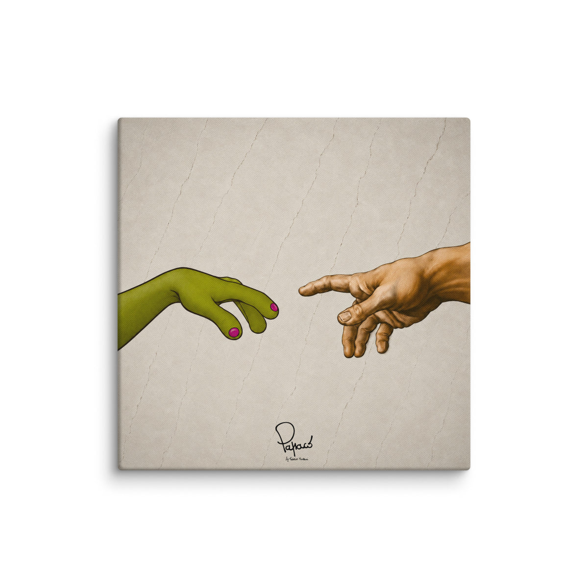 Digital print canvas Alien "Nina" & The Creation of Adam by Michelangelo Buonarroti