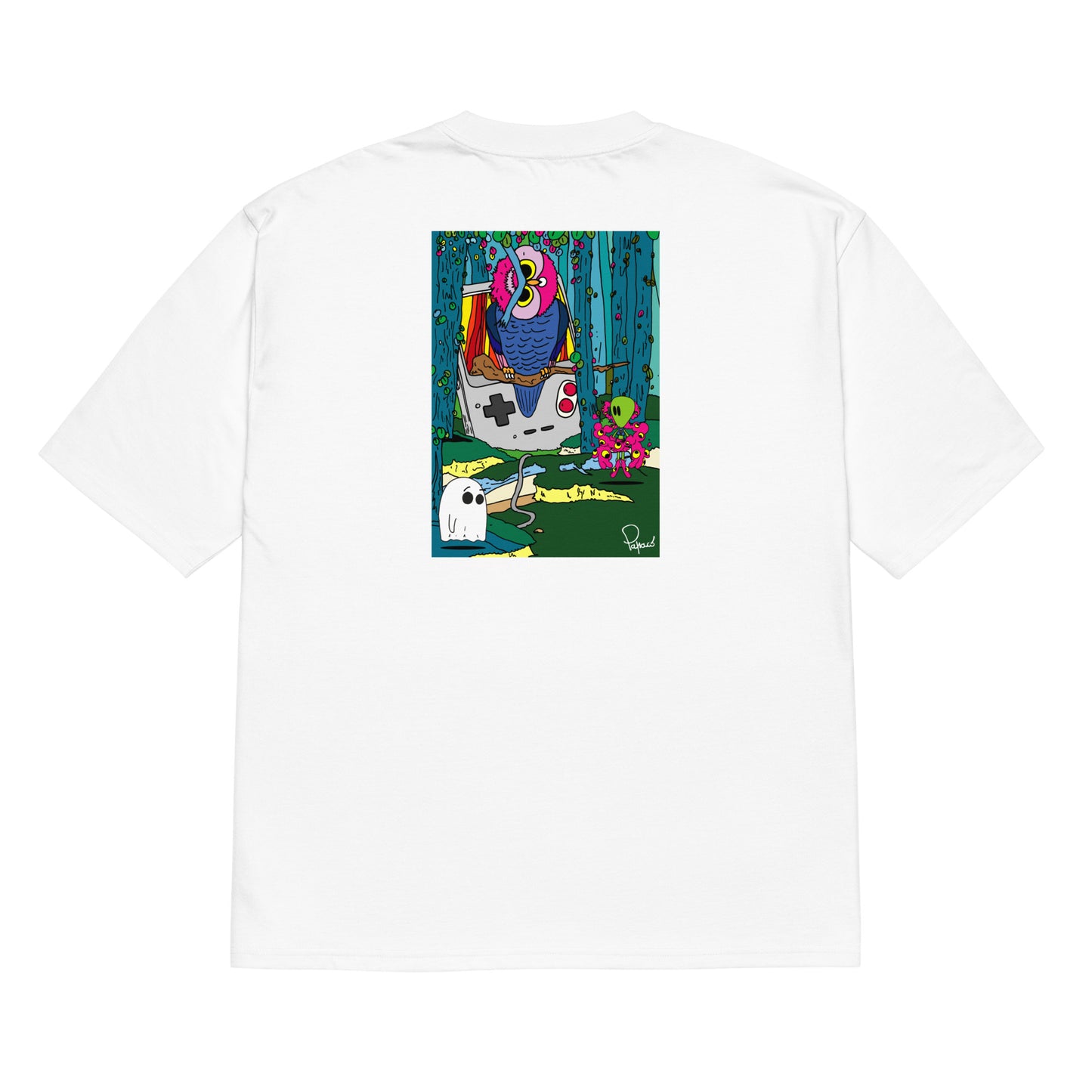 T Shirt La Foresta del Mega Gufo Gamer Back Painting
