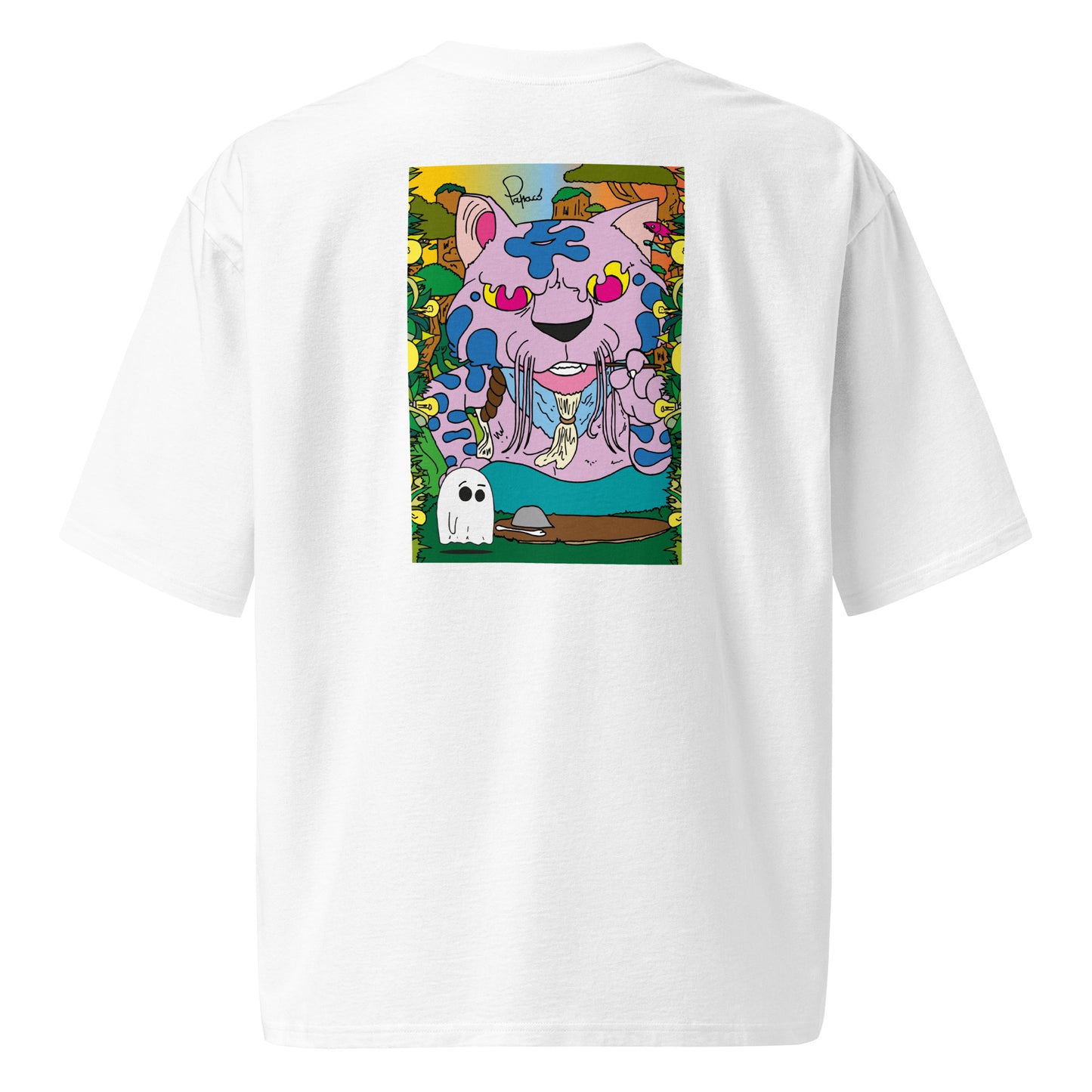 T Shirt Il Mondo del Gattone Magico Back Painting