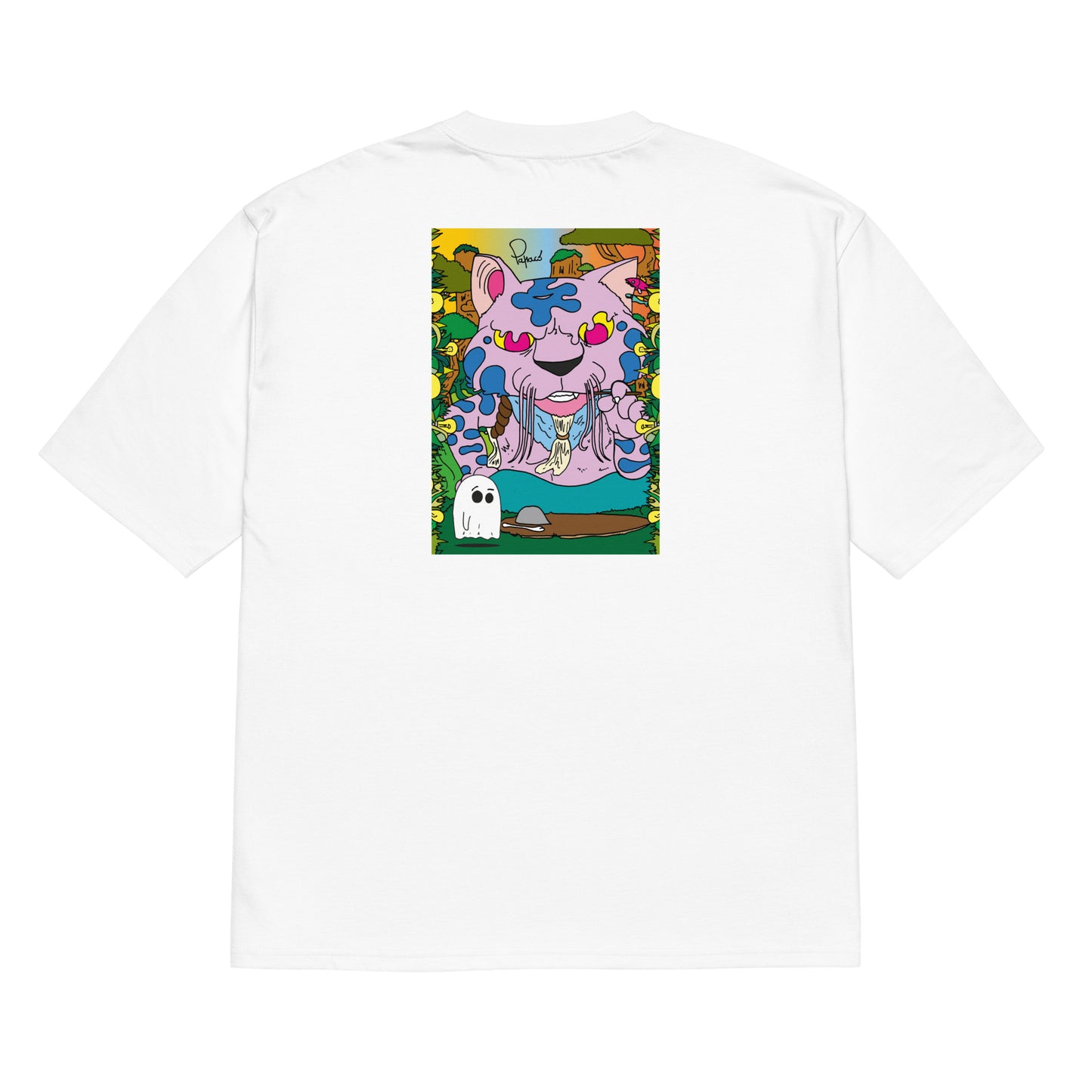 T Shirt Il Mondo del Gattone Magico Back Painting
